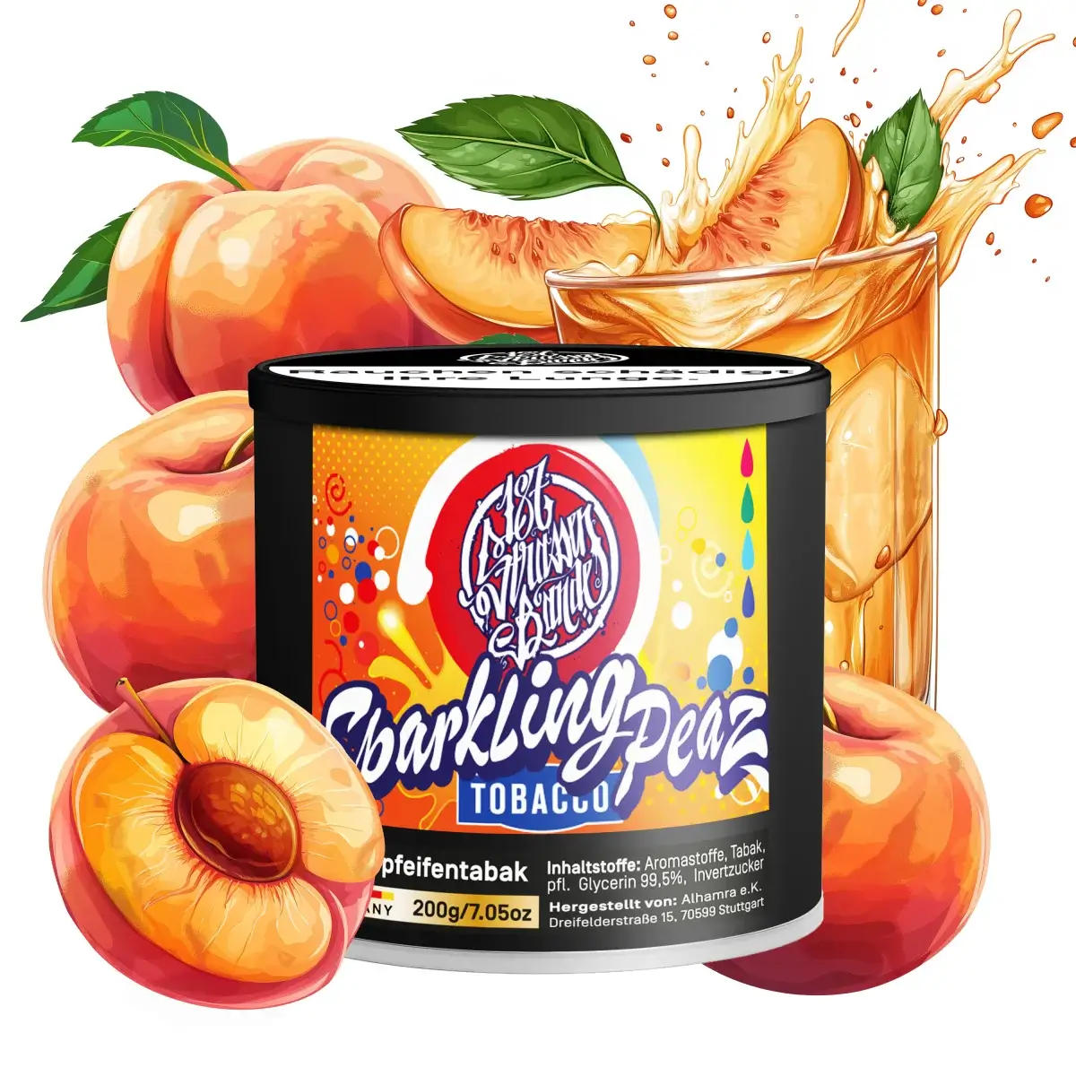 187 Tabak Sparkling Peaz 200g 187 Tabak Sparkling Peaz 200g