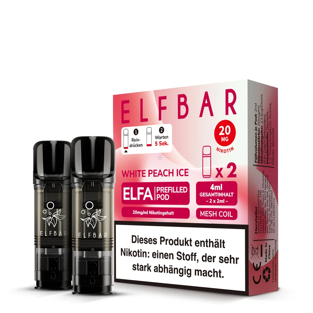 Elfa Pod White Peach Ice 20mg 2 Stk *Neu*