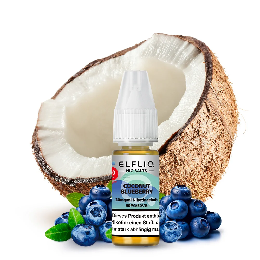 Elfliq Nikotinsalz Liquid 10ml - Coconut Blueberry 20mg Elfliq Nikotinsalz Liquid 10ml - Coconut Blueberry 10mg