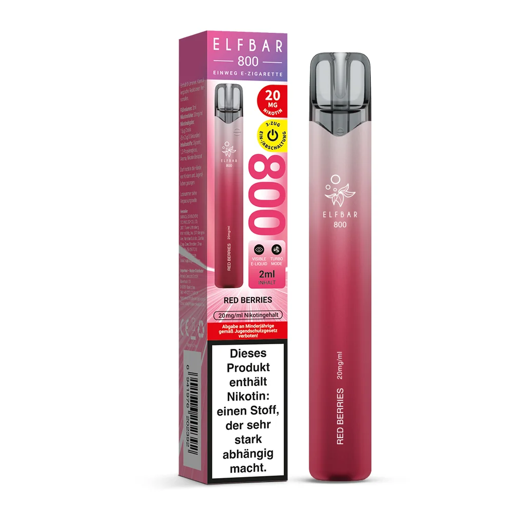 Elfbar 800 Einweg E-Zigarette Red Berries 20mg