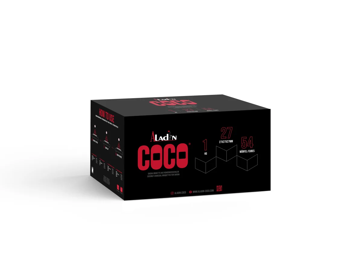 Aladin Coco - Naturkohle 27mm - 1 Kg Aladin Coco - Naturkohle 27mm - 1 Kg