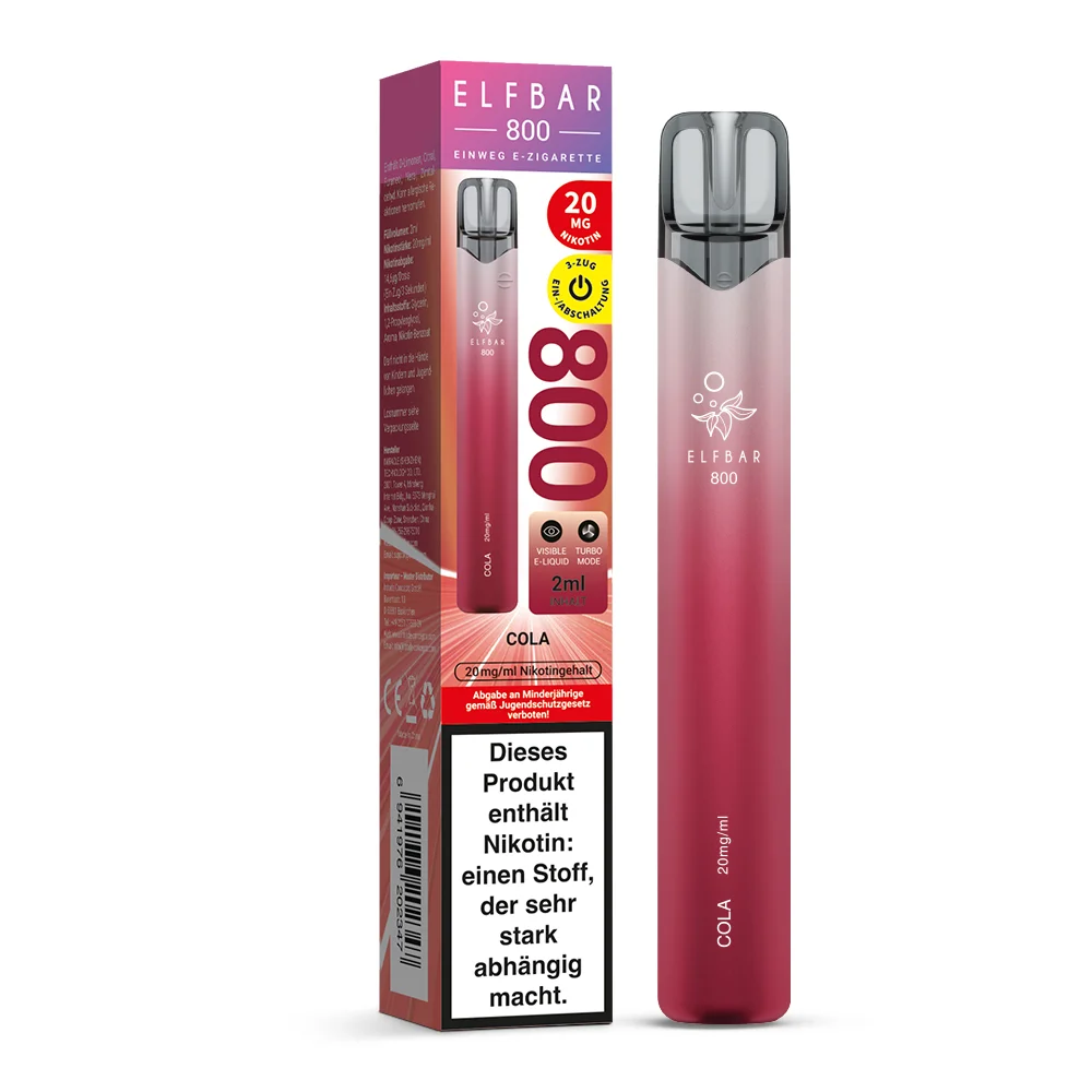 Elfbar 800 Einweg E-Zigarette Cola 20mg