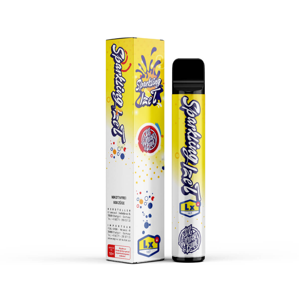 187 Einweg E-Zigaretten 600 Sparkling Ize-T Nikotinfrei