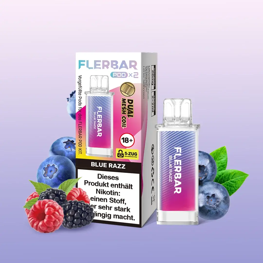 Flerbar Pods Blue Razz 20mg 2er Pack