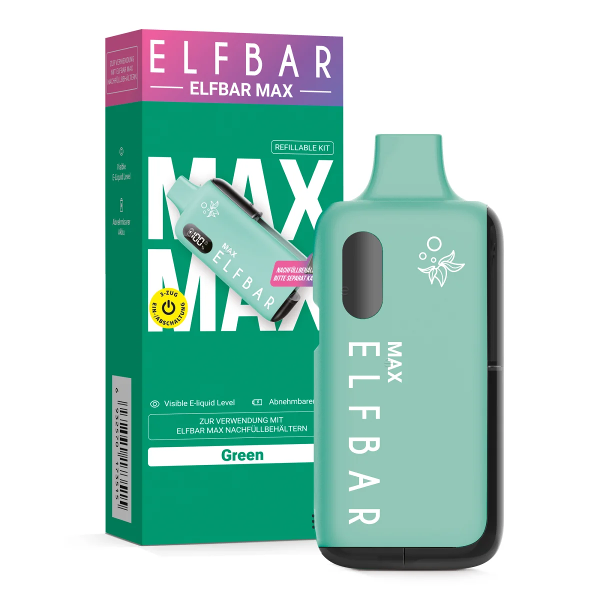 Elfbar MAX Refillable Device Green Elfbar MAX Refillable Device Green