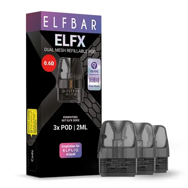 ELFX by Elfbar Pods 3er Pack 0,6 Ohm ELFX by Elfbar Pods 3er Pack 0,6 Ohm
