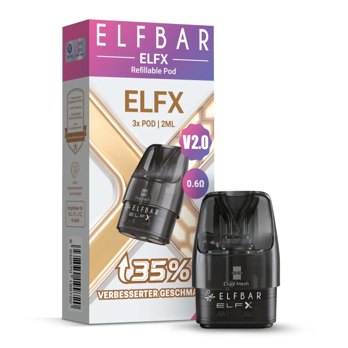 ELFX by Elfbar V2.0 Pod - 3er Pack 0,6 Ohm