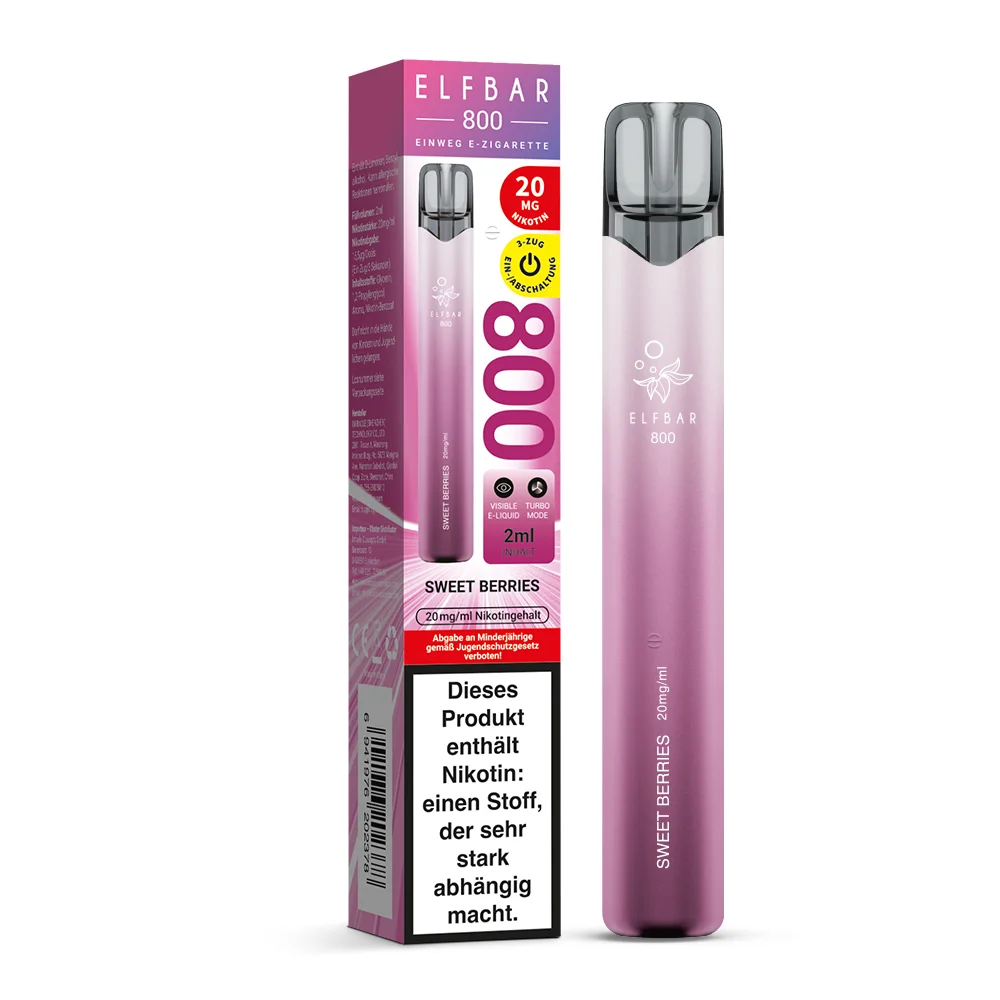 Elfbar 800 Einweg E-Zigarette Sweet Berries 20mg