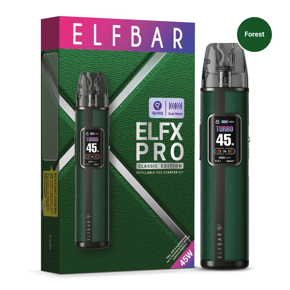 ELFX Pro by Elfbar Refillable Pod Kit Forrest ELFX Pro by Elfbar Refillable Pod Kit Forrest