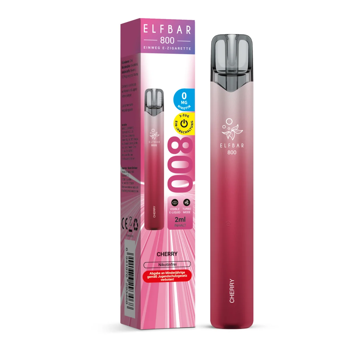 Elfbar 800 Einweg E-Zigarette Cherry Nikotinfrei Elfbar 800 Einweg E-Zigarette Cherry Nikotinfrei