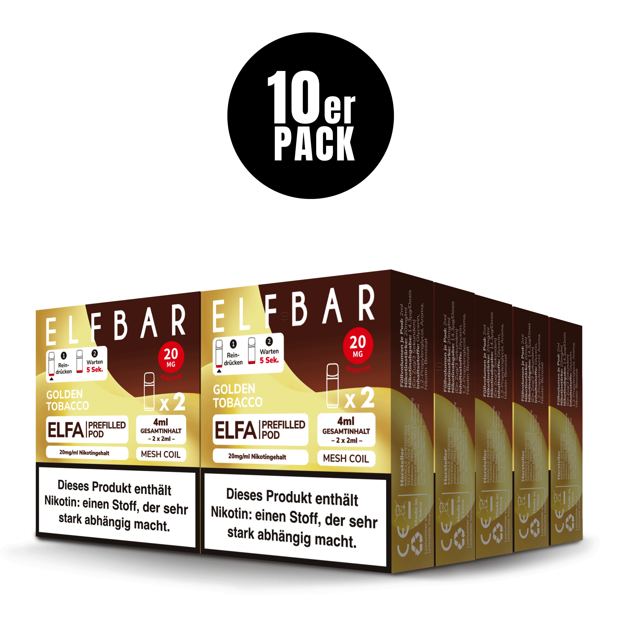 Elfa Pod Golden Tobacco 20mg 2 Stk