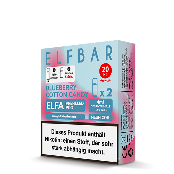 Elfa Pod 20mg 2Stk. - Blueberry Cotton Candy Elfa Pod 20mg 2Stk. - Blueberry Cotton Candy