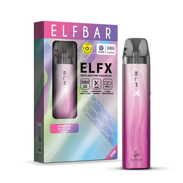 ELFX by Elfbar Refillable Pod Kit Silver Pink