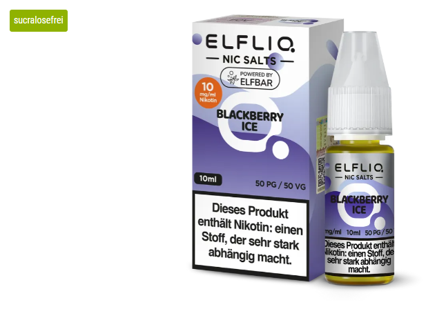 Elfliq Nikotinsalz Liquid 10ml - Blackberry Ice 10MG Elfliq Nikotinsalz Liquid 10ml - Blackberry Ice 10MG