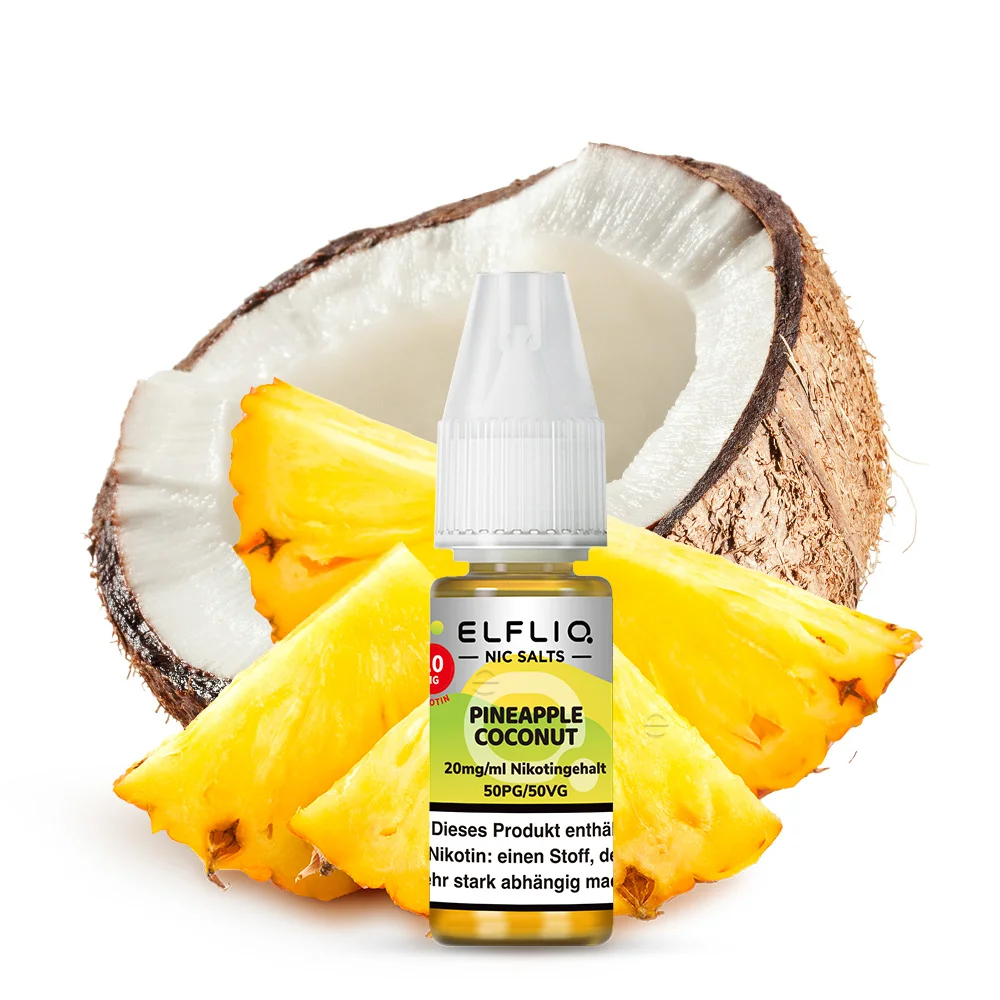 Elfliq Nikotinsalz Liquid 10ml - Pineapple Coconut 20mg Elfliq Nikotinsalz Liquid 10ml - Pineapple Coconut 20mg