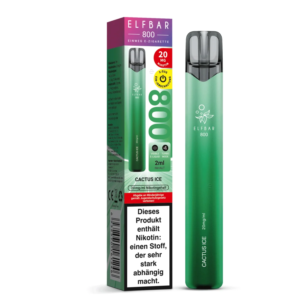 Elfbar 800 Einweg E-Zigarette Cactus Ice 20mg 