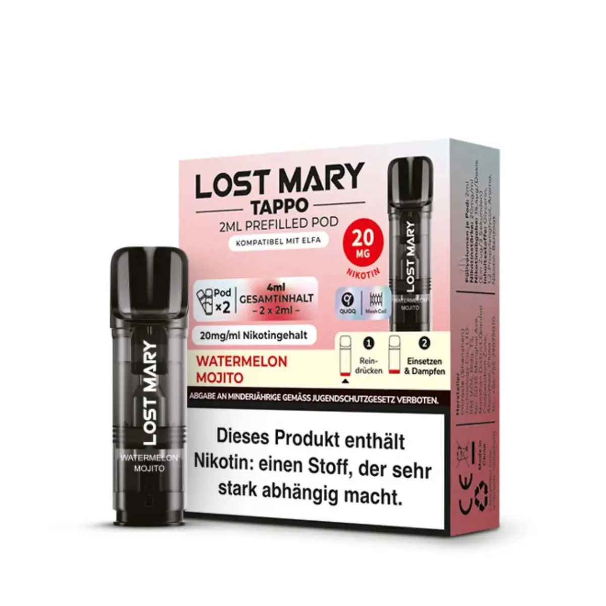 Lost Mary Tappo Pods Watermelon Mojito 20mg 2er Pack