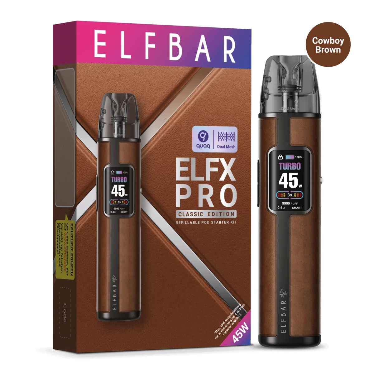 ELFX Pro by Elfbar Refillable Pod Kit Cowboy Brown
