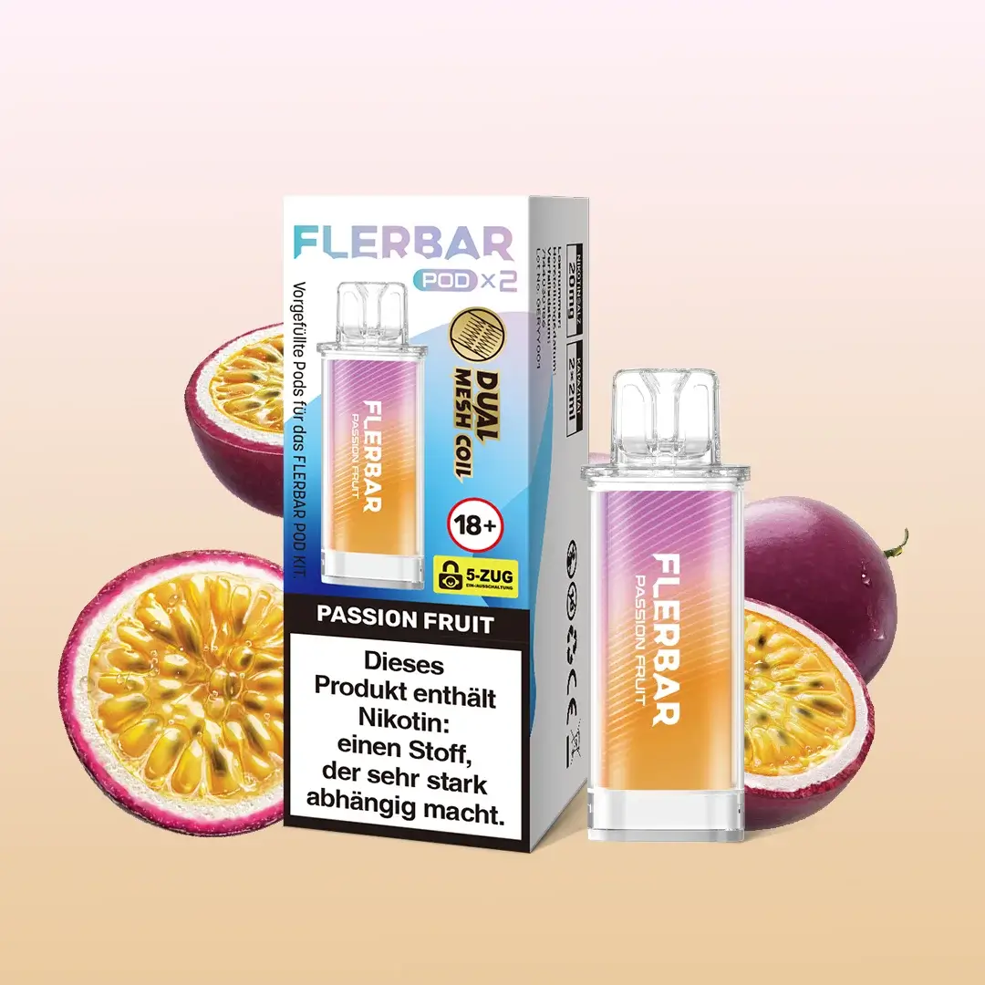Flerbar Pods Passion Fruit 20mg 2er Pack Flerbar Pods Passion Fruit 20mg 2er Pack