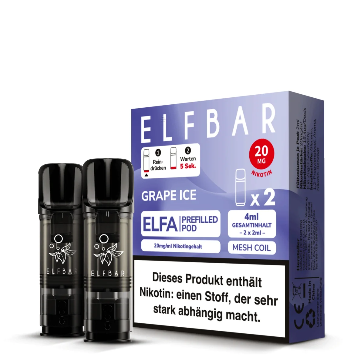Elfa Pod Grape Ice 20mg 2 Stk