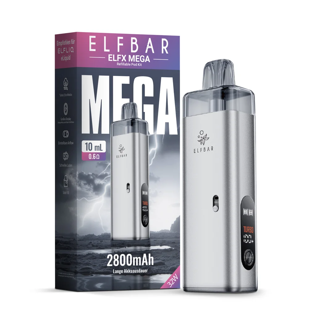 ELFX Mega Refillable Pod Kit - Silver