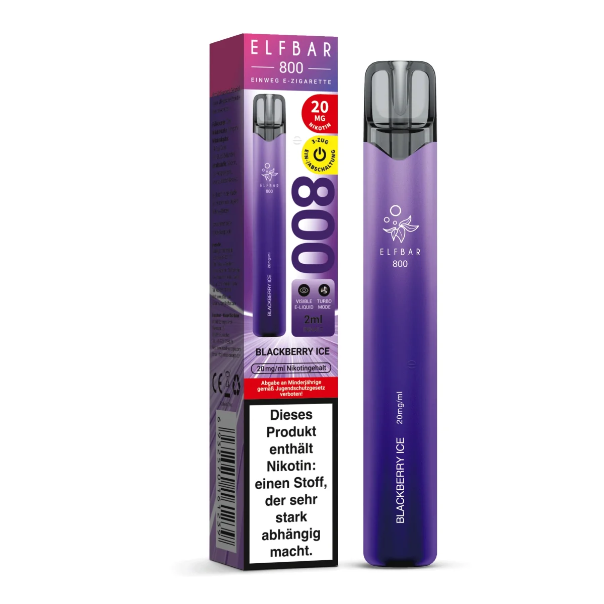 Elfbar 800 Einweg E-Zigarette Blackberry Ice 20mg
